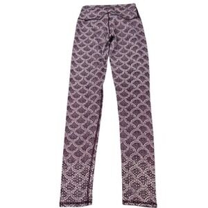 Aerie Leggings Womens Extra Small Purple Chill Play Move‎ Geometric Pattern Yoga
